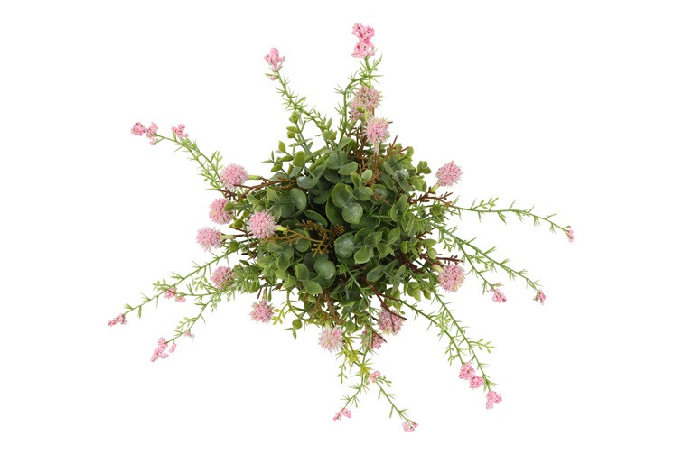 Kunst halve bol Echinops/Eucalyptus L Roze - Afbeelding 2