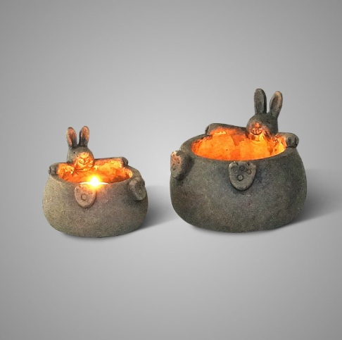 Brynxz Set of 2 Tealightcups Hare Majestic Brown