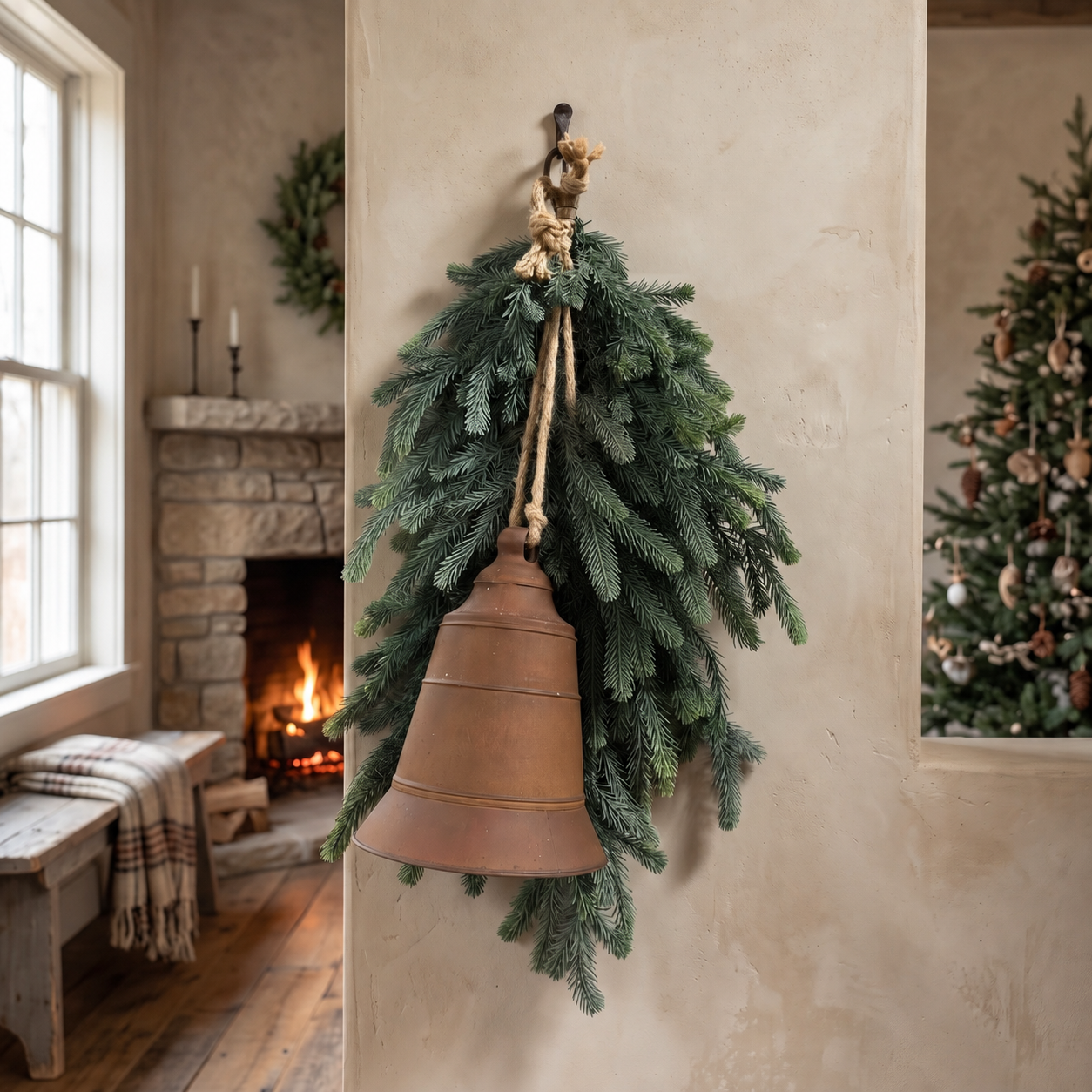 Metalen Kerstbel groot.