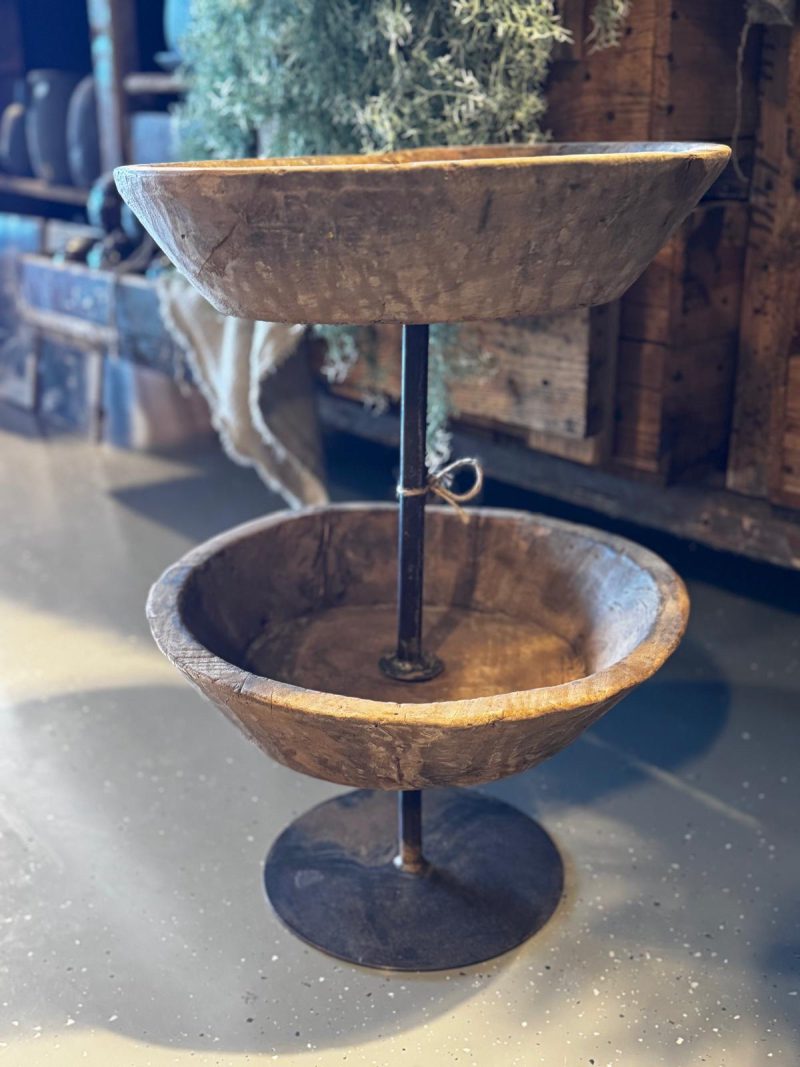 Houten schalen etagère - Afbeelding 2