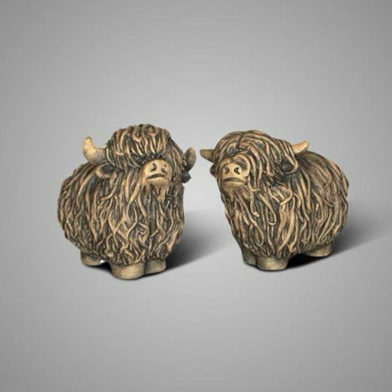 Set of 2 Scottish Highlanders BRYNXZ Majestic Brown