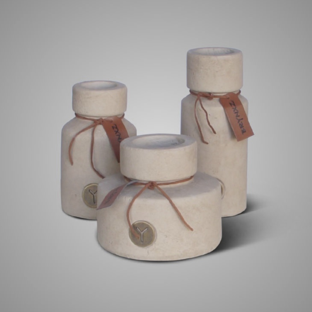 Brynxz Set of 3 Bottles Leather Rope Majestic Taupe